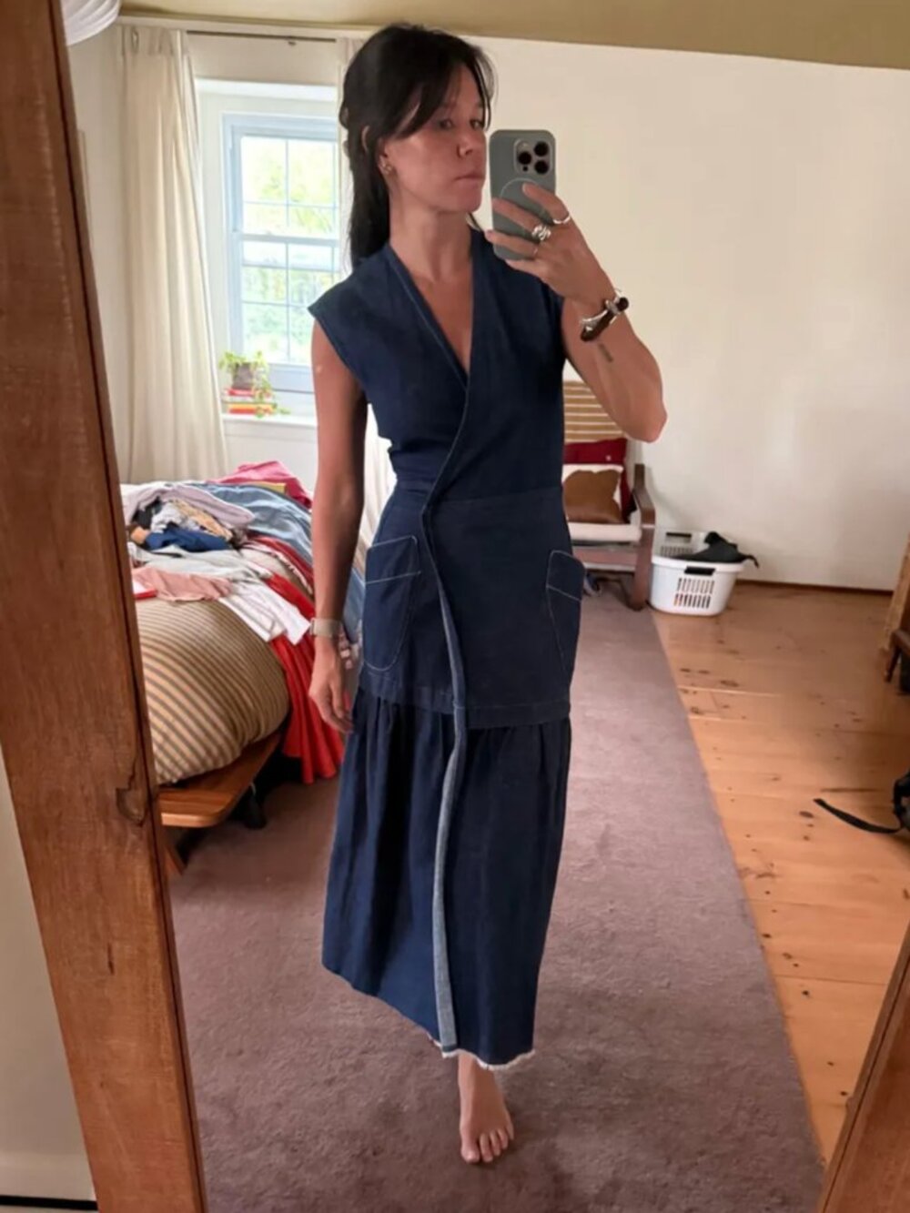 Zero + Maria Cornejo Denim Wrap Dress 0